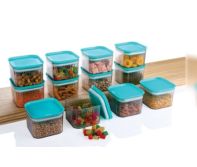 Air Tight Container 1000ml Round Transparent - PET Plastic Leakproof Clip Lid Stackable, Fridge Freezer Safe for Grains Spices Snacks, BPA Free Kitchen Pantry Storage Jar UAE B2B Wholesale 